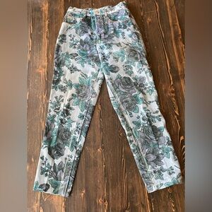 80s/90s JouJou Light Blue Cotton Floral High Rise Jeans
